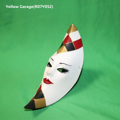 ヴィンテージ・ムーンフェイス・ハーフマスク（陶器製）