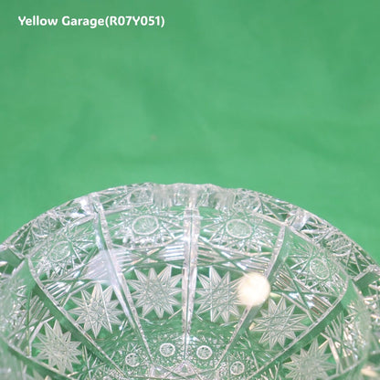 ヴィンテージカットガラス灰皿｜クリスタル調重厚デザイン