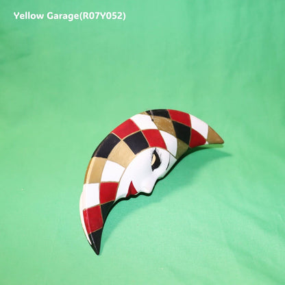 ヴィンテージ・ムーンフェイス・ハーフマスク（陶器製）