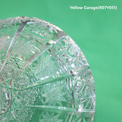 ヴィンテージカットガラス灰皿｜クリスタル調重厚デザイン