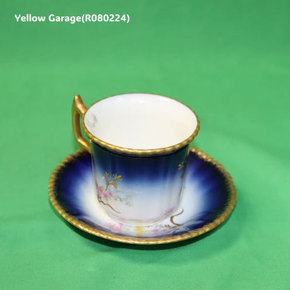 19世紀末〜20世紀初頭に製造されたフランス・リモージュのアンティークティーセット_カップ＆ソーサー違う角度