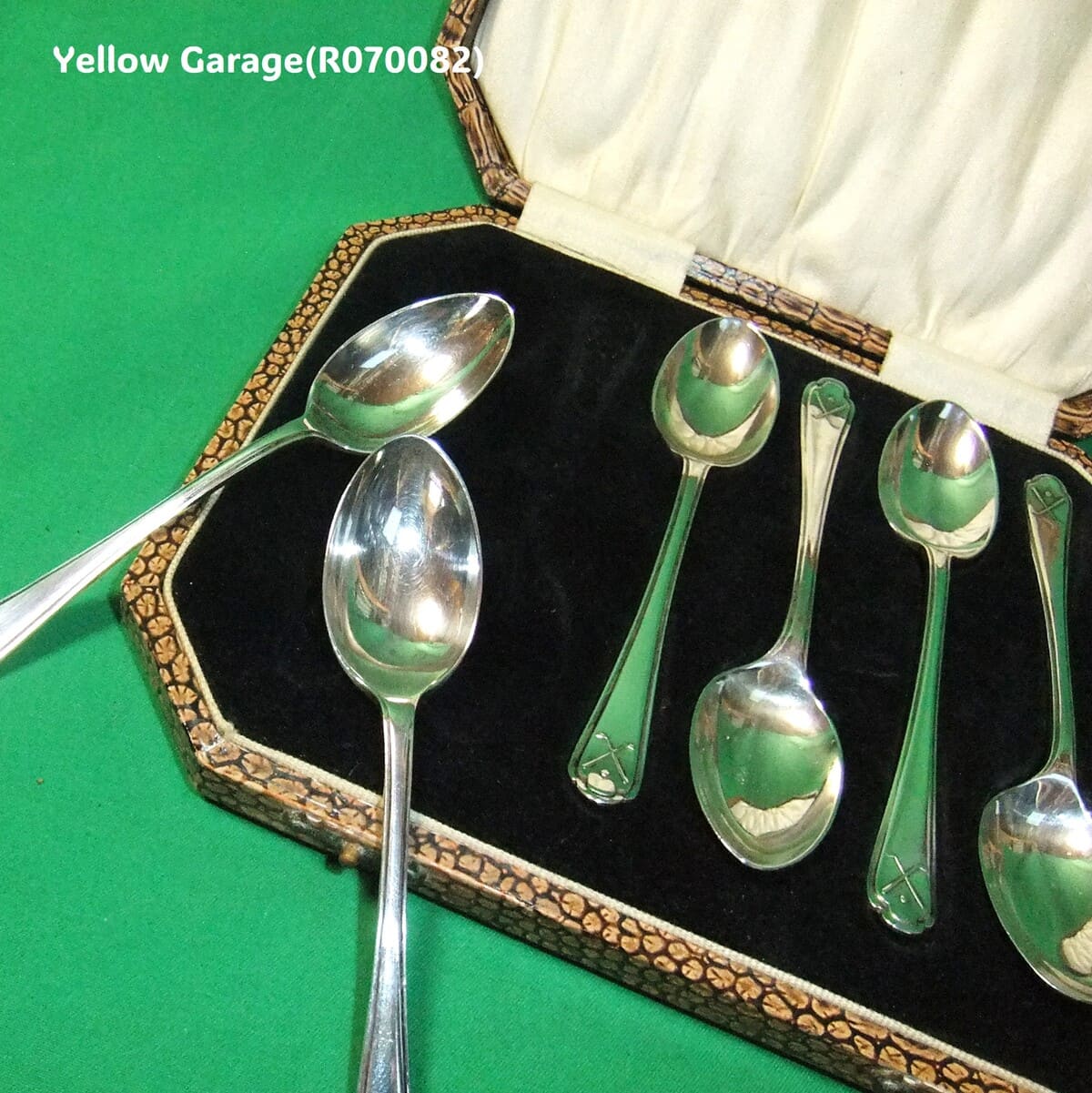 W&H 英国純銀製アンティークティースプーン6本セット（専用ケース付）