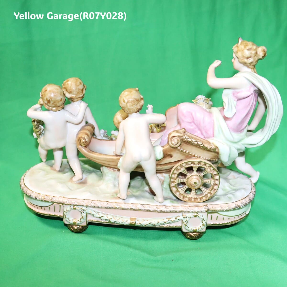 ロココスタイル 女神と天使の陶器フィギュリン｜ビスクポーセリン置物 28cm