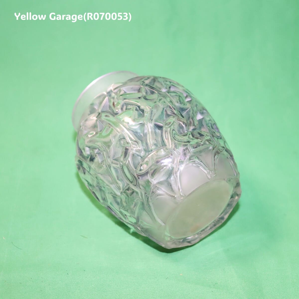 R.Lalique ブルー・パティネ サティネ／クリスタル 小型一輪挿し「シャモア/Chamois」（高さ約13cm）