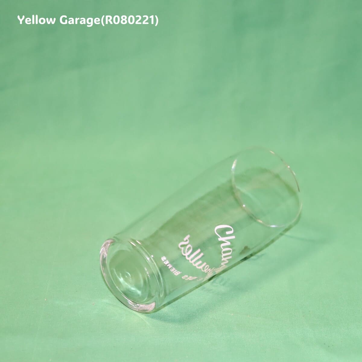 フランスの老舗ビールブランド「Champigneulles（シャンピニュール）」のアンティーク・ビアグラス2客セット＿右上