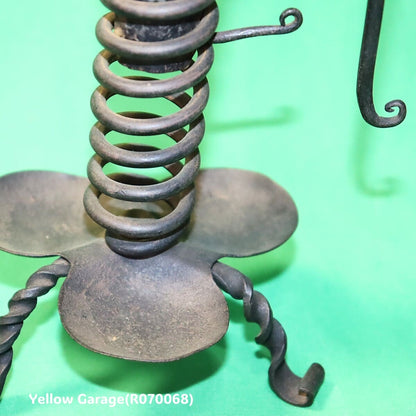 アンティーク 鉄製スプリングキャンドルスタンド