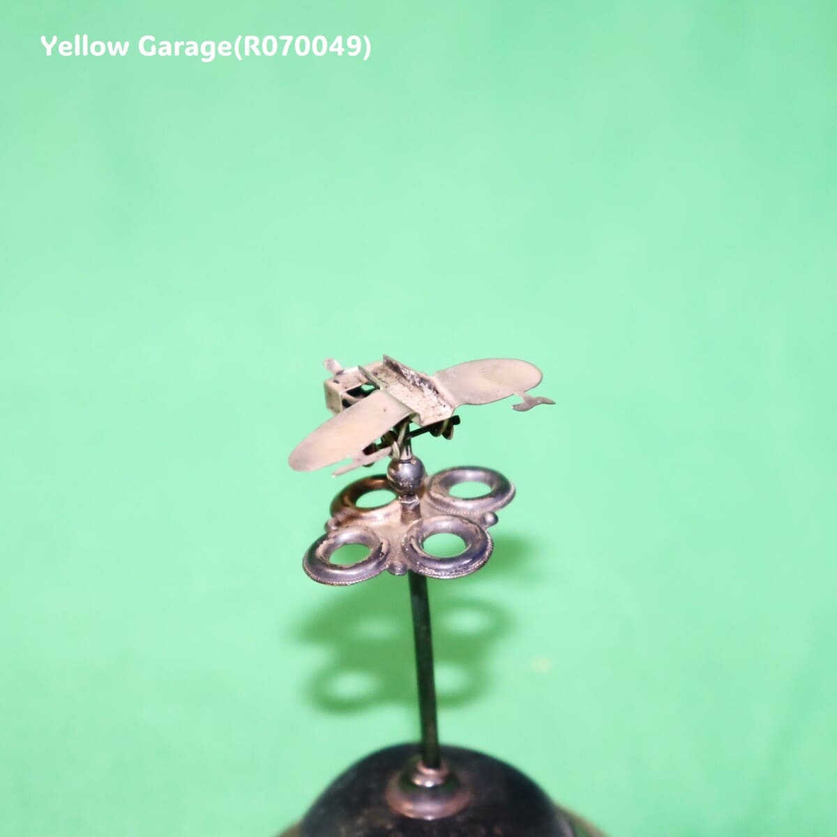 アンティーク純銀製 ソーイング針山／飛行機モチーフ（バーミンガム 1900年代初頭）