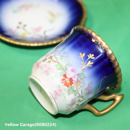 19世紀末〜20世紀初頭に製造されたフランス・リモージュのアンティークティーセット_カップアップ横