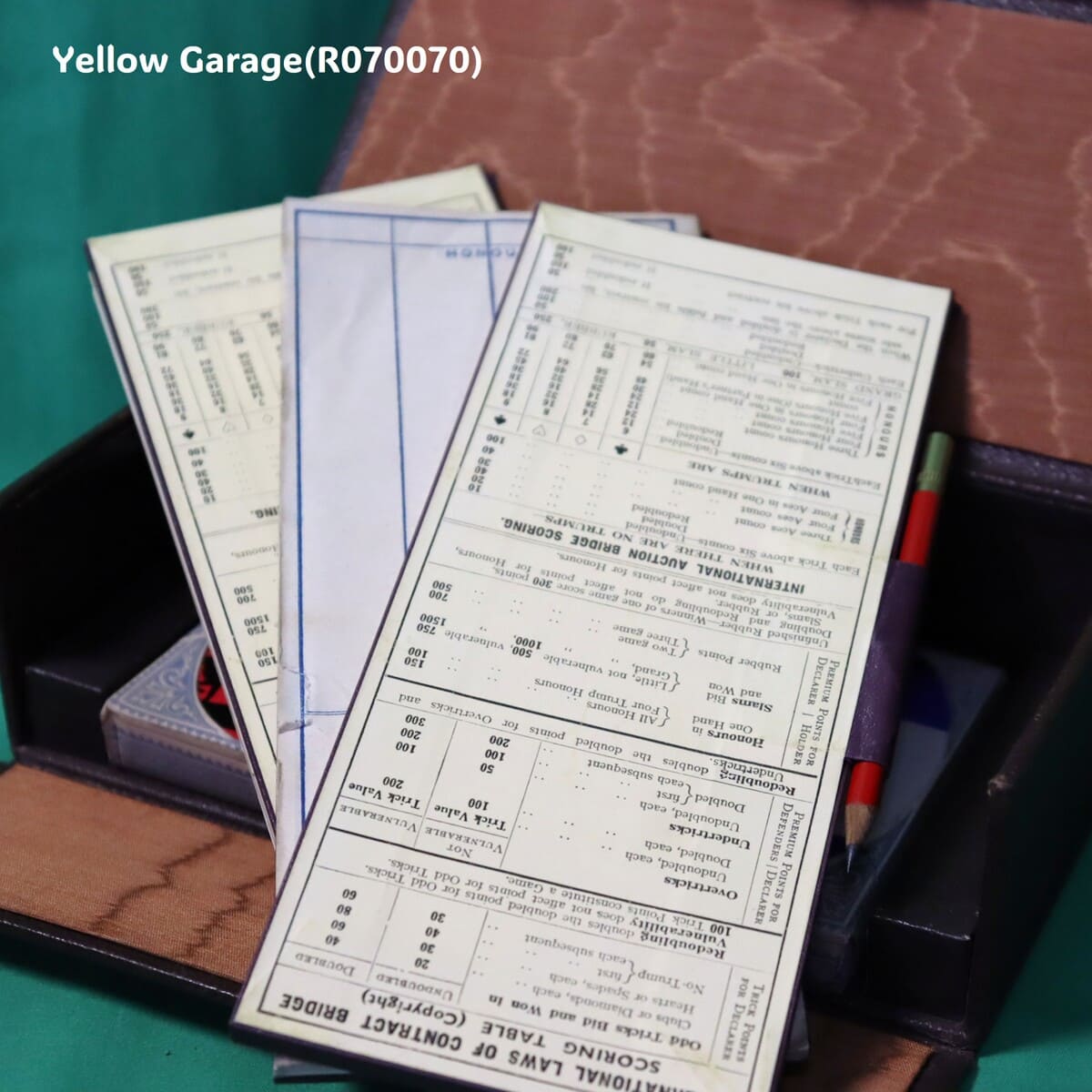 ヴィンテージ ブリッジゲーム フルセット（英国製・スコアカード＆鉛筆付）