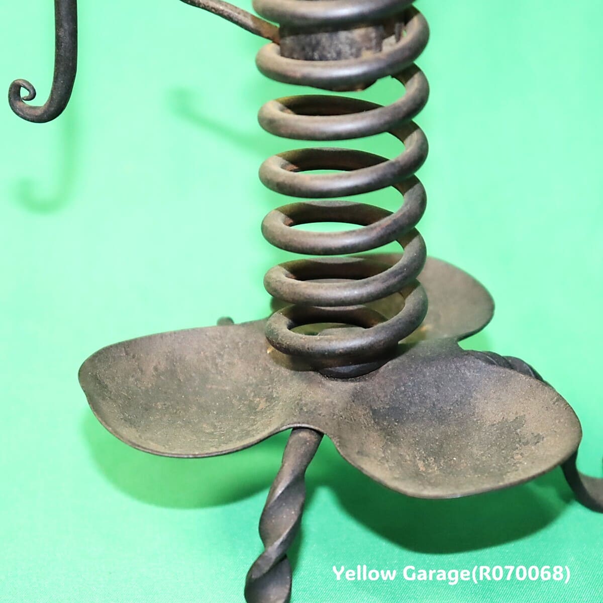 アンティーク 鉄製スプリングキャンドルスタンド