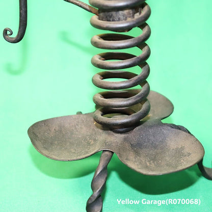 アンティーク 鉄製スプリングキャンドルスタンド