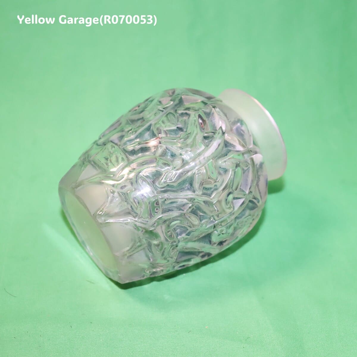 R.Lalique ブルー・パティネ サティネ／クリスタル 小型一輪挿し「シャモア/Chamois」（高さ約13cm）