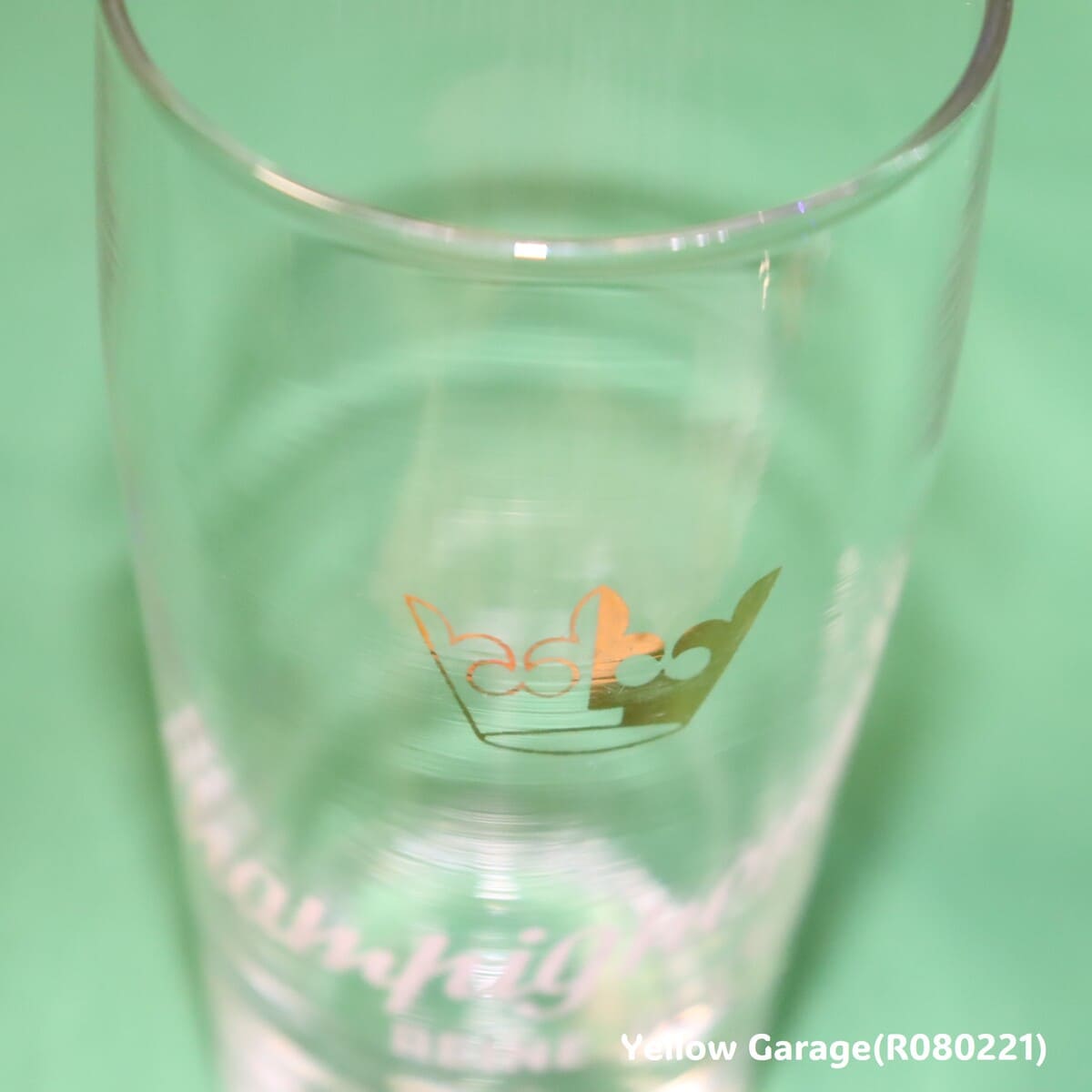 フランスの老舗ビールブランド「Champigneulles（シャンピニュール）」のアンティーク・ビアグラス2客セット＿マークアップ