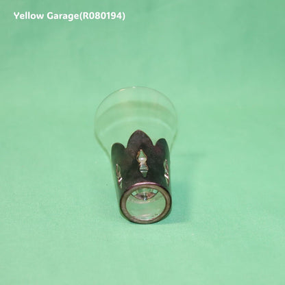 透明感のあるガラスにシルバー調の袴（はかま）を合わせた趣深いアンティークグラス4個セット_口上