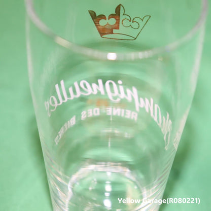 フランスの老舗ビールブランド「Champigneulles（シャンピニュール）」のアンティーク・ビアグラス2客セット＿裏側からアップ