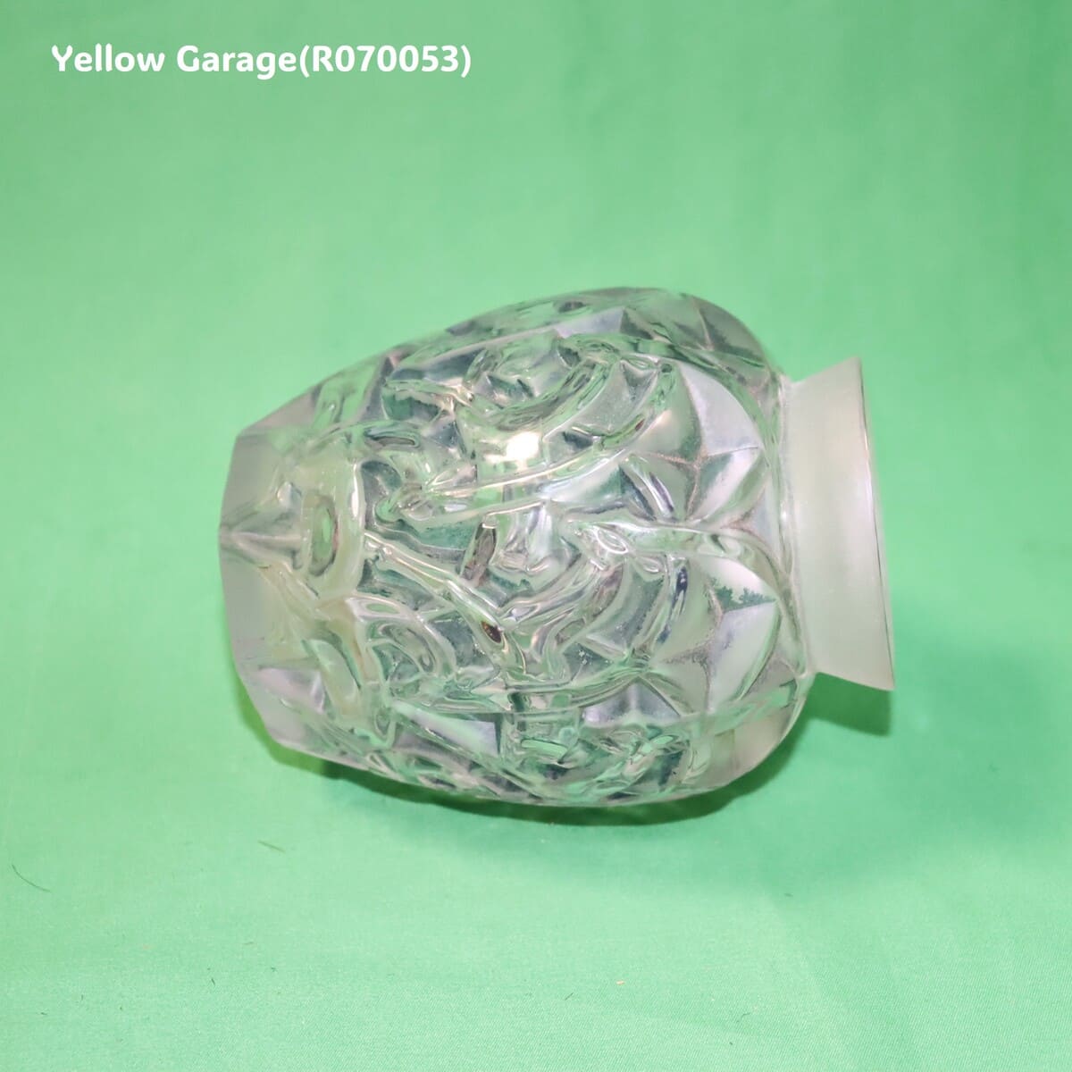 R.Lalique ブルー・パティネ サティネ／クリスタル 小型一輪挿し「シャモア/Chamois」（高さ約13cm）