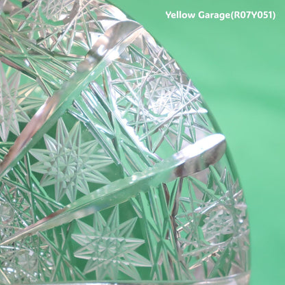 ヴィンテージカットガラス灰皿｜クリスタル調重厚デザイン