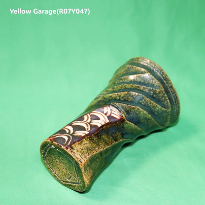 棚橋淳 作　織部青海波文 フリーカップ（高さ14cm）