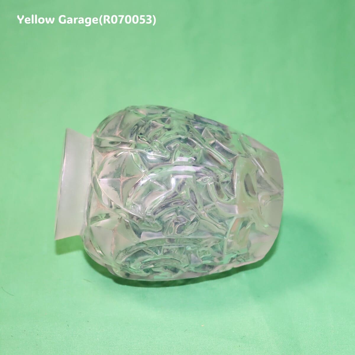 R.Lalique ブルー・パティネ サティネ／クリスタル 小型一輪挿し「シャモア/Chamois」（高さ約13cm）