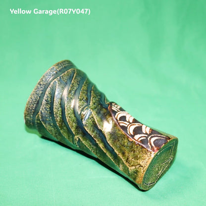 棚橋淳 作　織部青海波文 フリーカップ（高さ14cm）