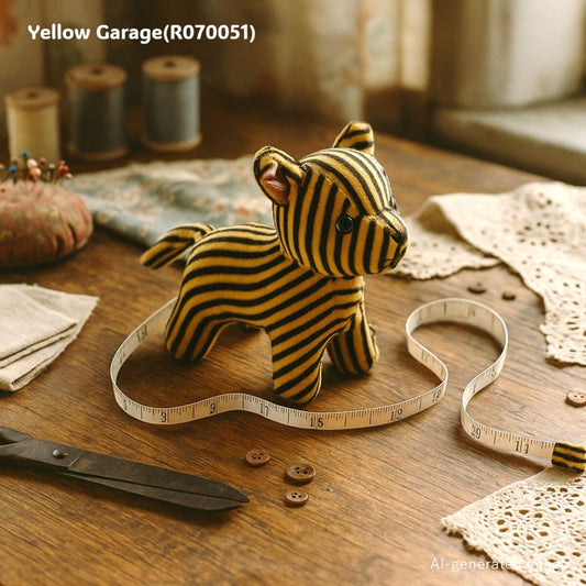 ヨーロッパ製と思われるメジャー付きぬいぐるみで、主に裁縫用として使用されていたアンティーク品です。AI生成