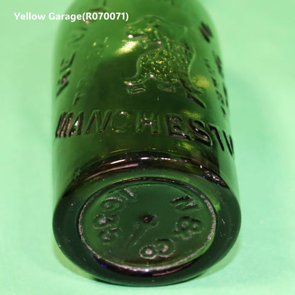 【英国ヴィクトリア期】HENRY S&CO ビールボトル 深緑色ガラス製／獅子エンブレム／マンチェスター製（c.1890）