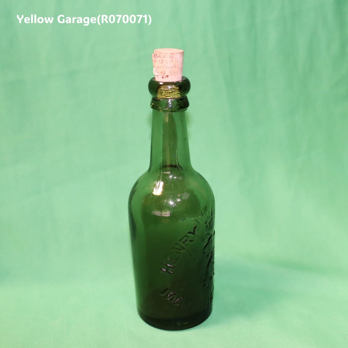 【英国ヴィクトリア期】HENRY S&CO ビールボトル 深緑色ガラス製／獅子エンブレム／マンチェスター製（c.1890）