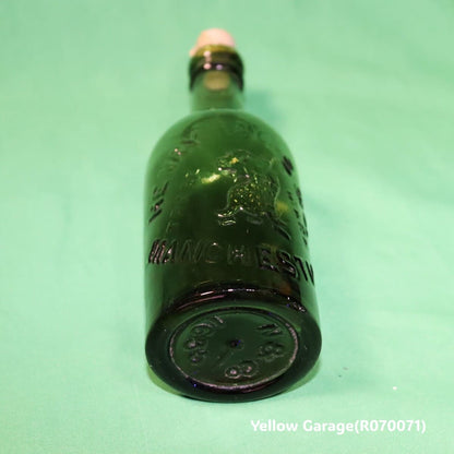 【英国ヴィクトリア期】HENRY S&CO ビールボトル 深緑色ガラス製／獅子エンブレム／マンチェスター製（c.1890）