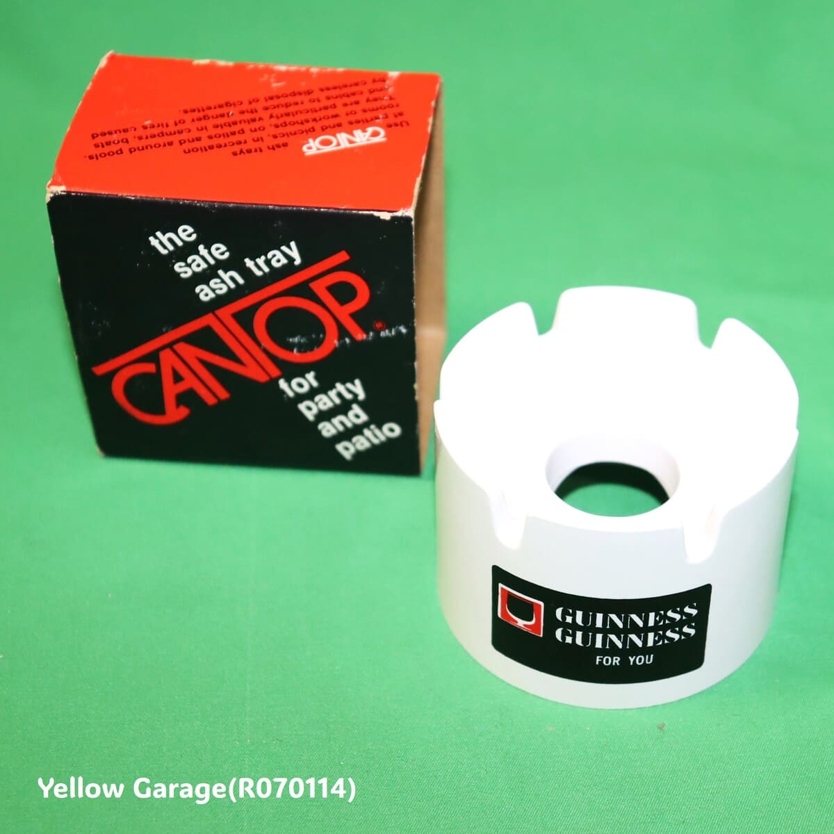 アイリッシュビールの代表格「GUINNESS（ギネス）」のロゴが入ったアメリカ製のアイデア灰皿「CAN-TOP」シリーズのヴィンテージアイテム