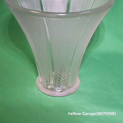 【R. Lalique】ヴィンテージ フロステッドガラスベース《麦穂文様》フランス製