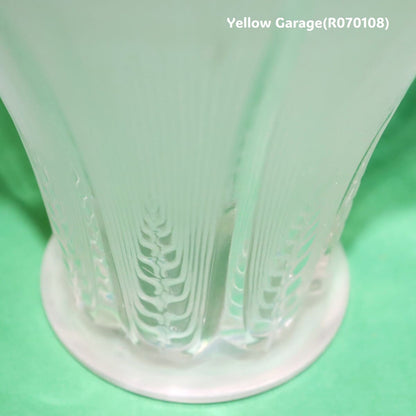 【R. Lalique】ヴィンテージ フロステッドガラスベース《麦穂文様》フランス製
