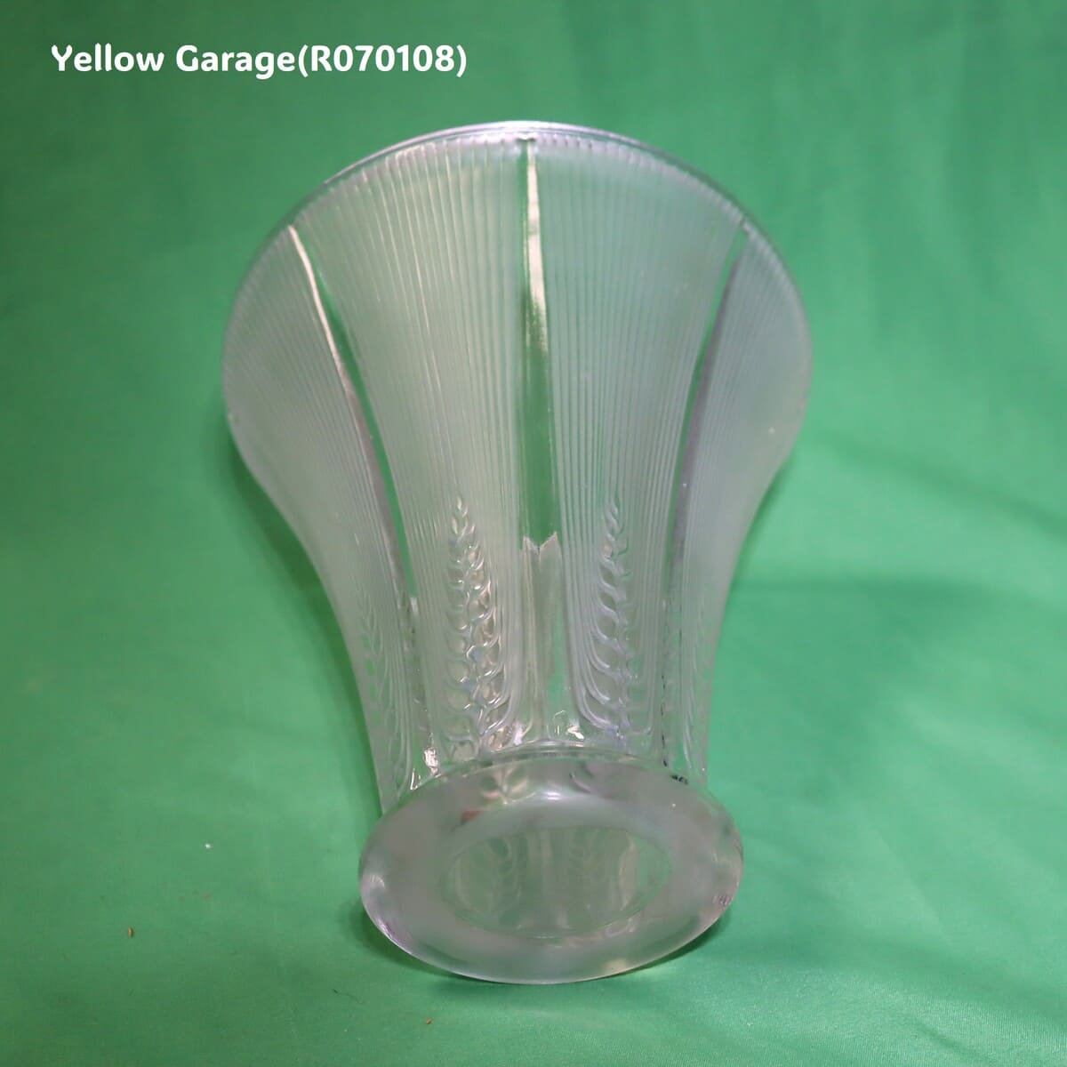 【R. Lalique】ヴィンテージ フロステッドガラスベース《麦穂文様》フランス製