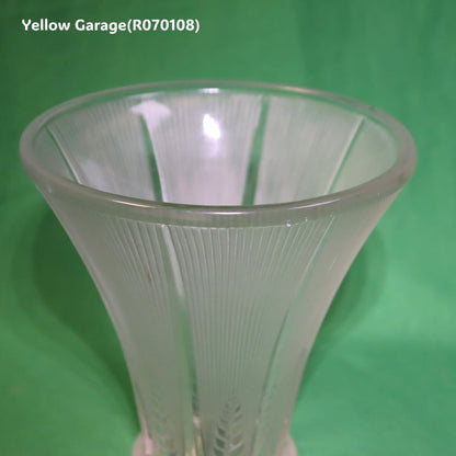 【R. Lalique】ヴィンテージ フロステッドガラスベース《麦穂文様》フランス製