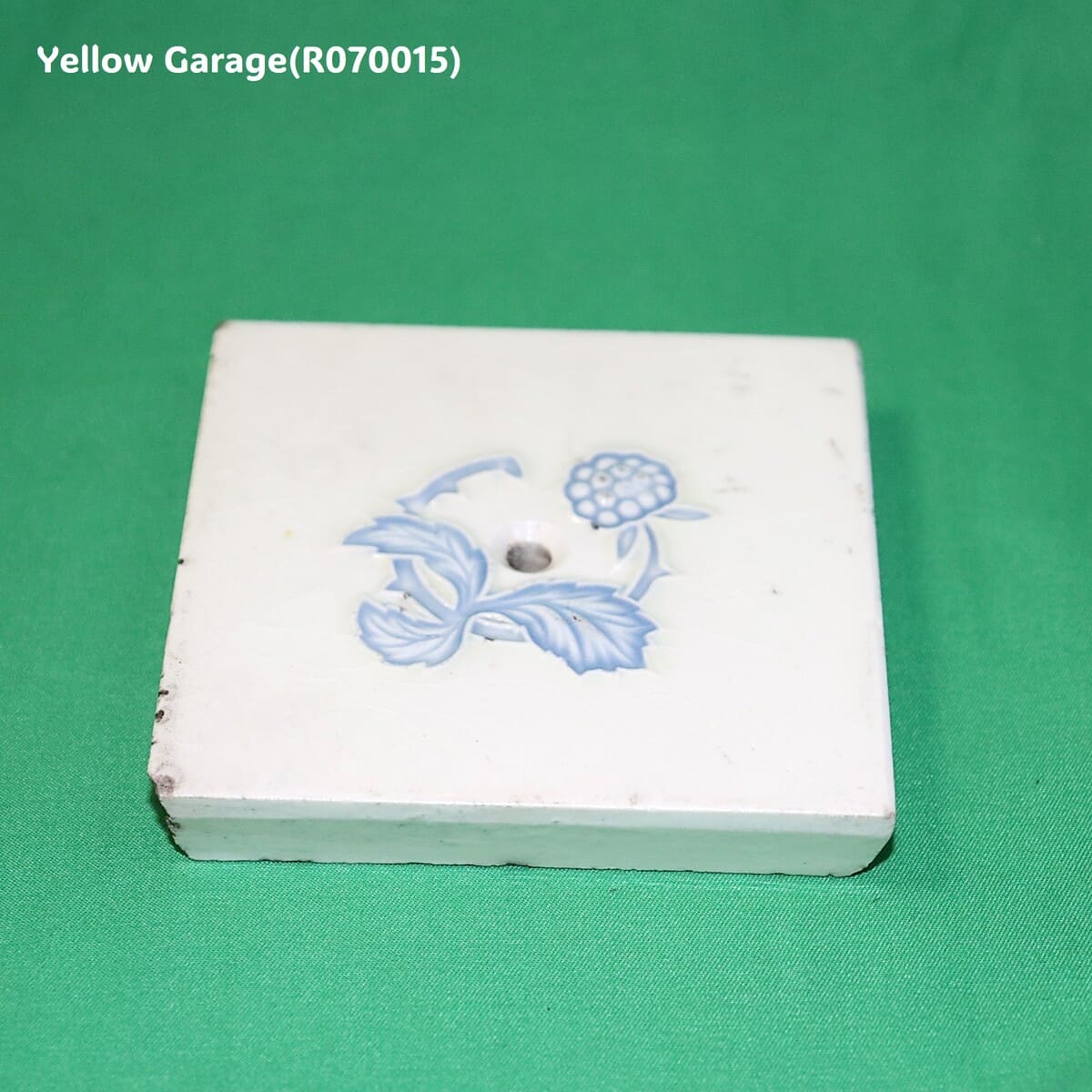 美品1800年前期 チャクリー王朝◆タイ タイルー族 漆器線彫り草花紋様 茶箱 アンティーク 陶製タイル 青い植物文様 85mm角 ヨーロッパ製 | 19