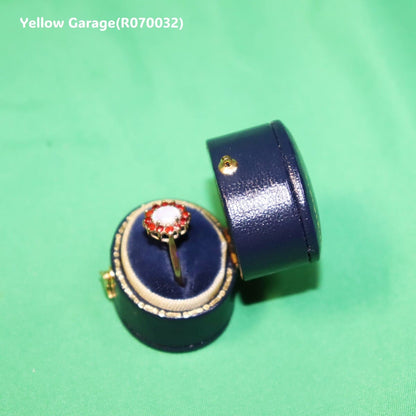 イギリス製ヴィンテージリング オーストラリア産オパール＆ルビー（K9ゴールド・1970年代・Birmingham刻印） 専用ケース付き