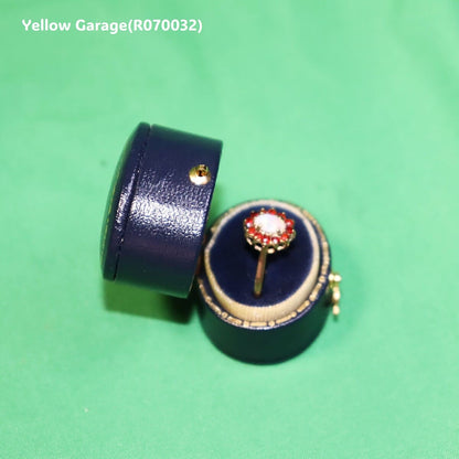 イギリス製ヴィンテージリング オーストラリア産オパール＆ルビー（K9ゴールド・1970年代・Birmingham刻印） 専用ケース付き