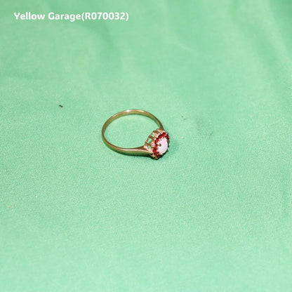 イギリス製ヴィンテージリング オーストラリア産オパール＆ルビー（K9ゴールド・1970年代・Birmingham刻印） 専用ケース付き