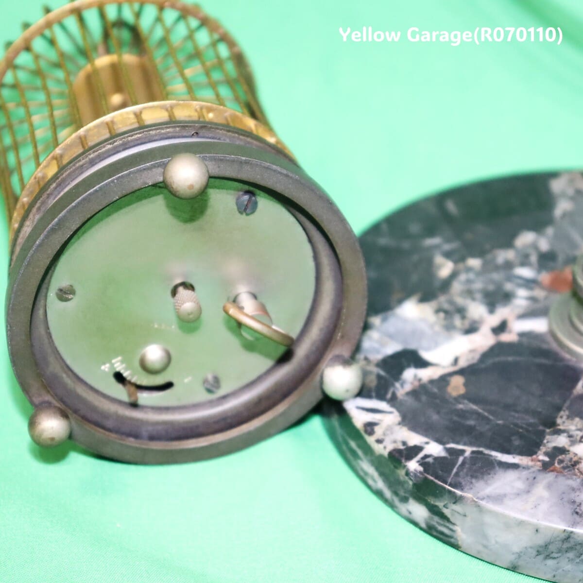 ヴィンテージ 鳥かご型ロータリークロック（マーブルベース）