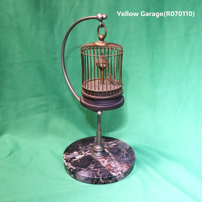 ヴィンテージ 鳥かご型ロータリークロック（マーブルベース）