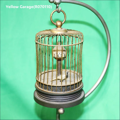 ヴィンテージ 鳥かご型ロータリークロック（マーブルベース）