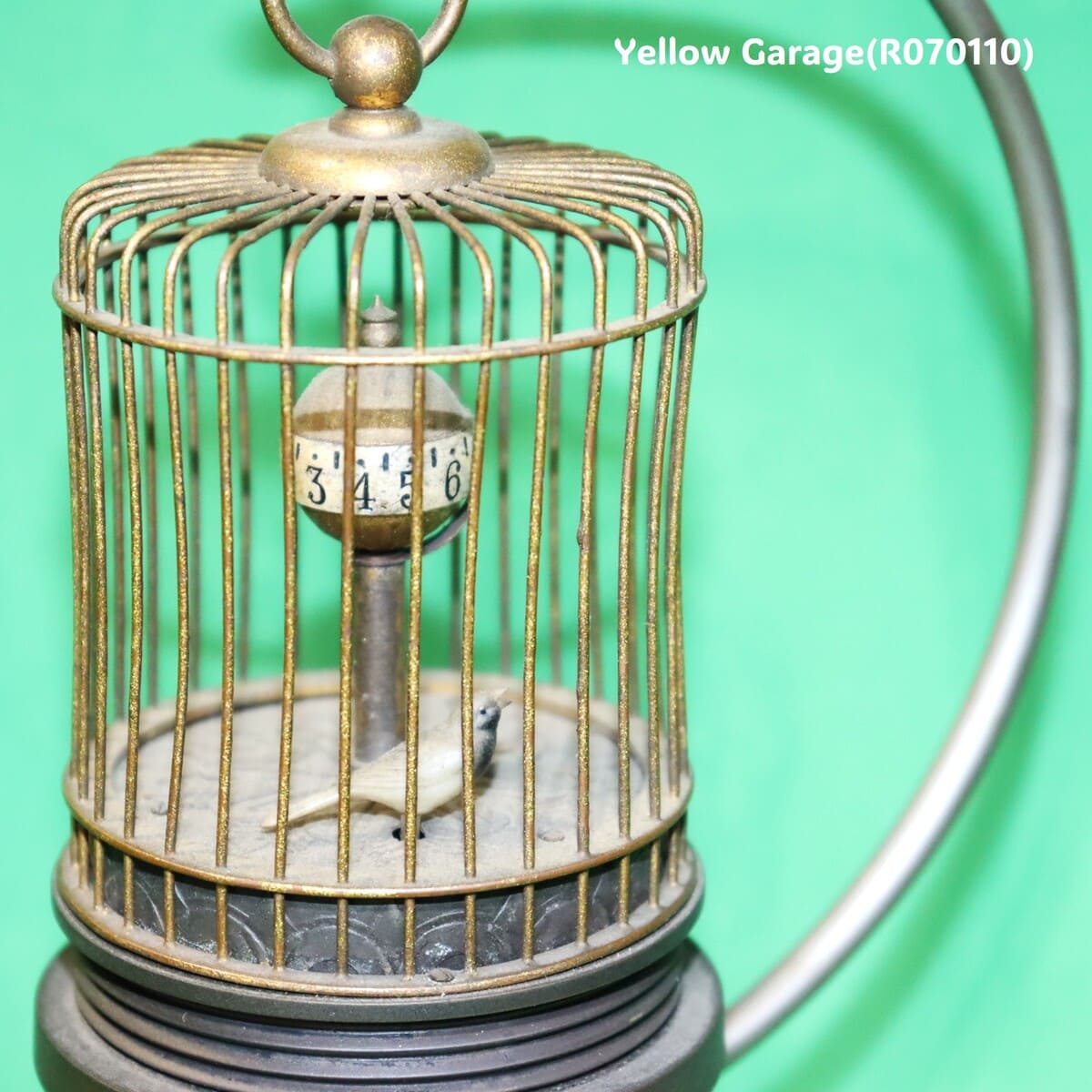 ヴィンテージ 鳥かご型ロータリークロック（マーブルベース）