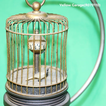 ヴィンテージ 鳥かご型ロータリークロック（マーブルベース）