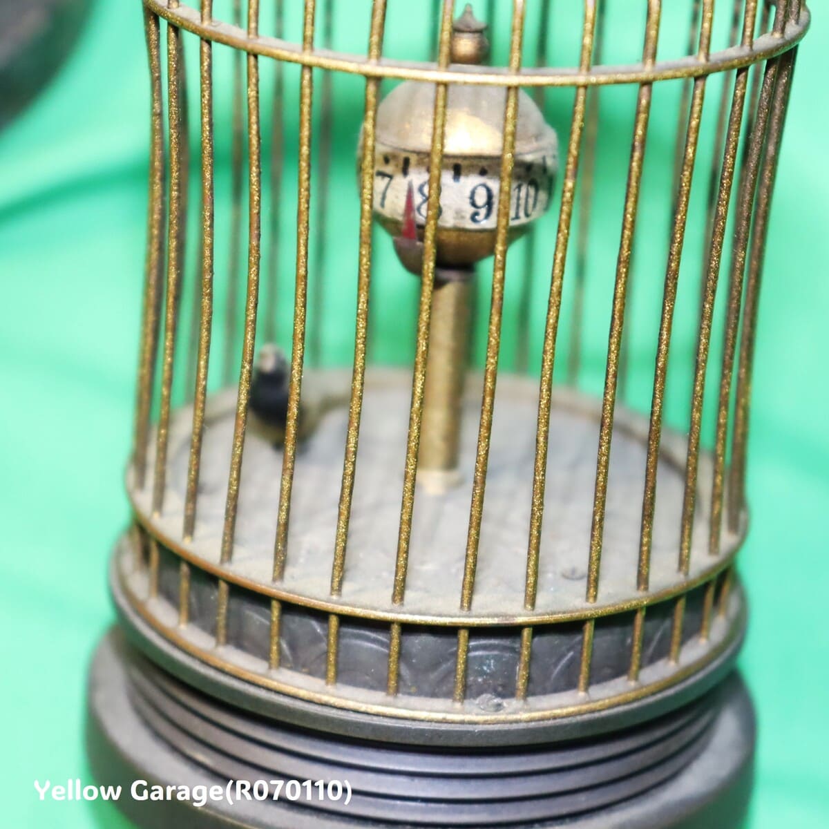 ヴィンテージ 鳥かご型ロータリークロック（マーブルベース）