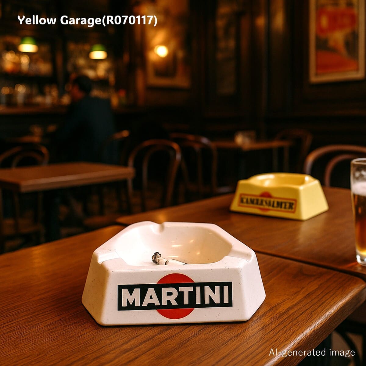 フランスの名窯 Sarreguemines（サルグミンヌ） による広告用陶製アッシュトレイ