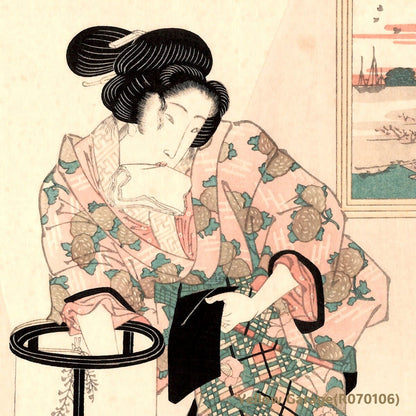 英泉「江戸名物画 浅草海苔」復刻浮世絵木版画