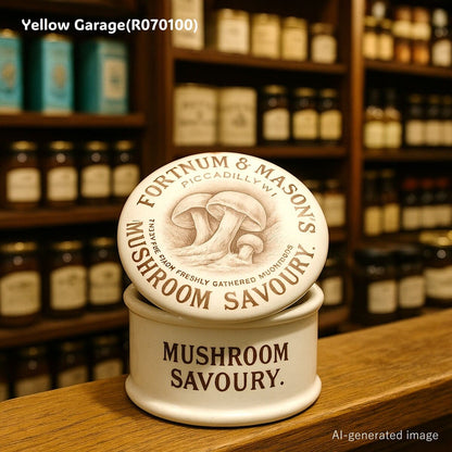 ロンドンのピカデリーに本店を構える高級老舗「Fortnum &amp; Mason（フォートナム＆メイソン）」が販売していた「Mushroom Savoury（マッシュルーム・セイヴォリー）」用の陶器製容器