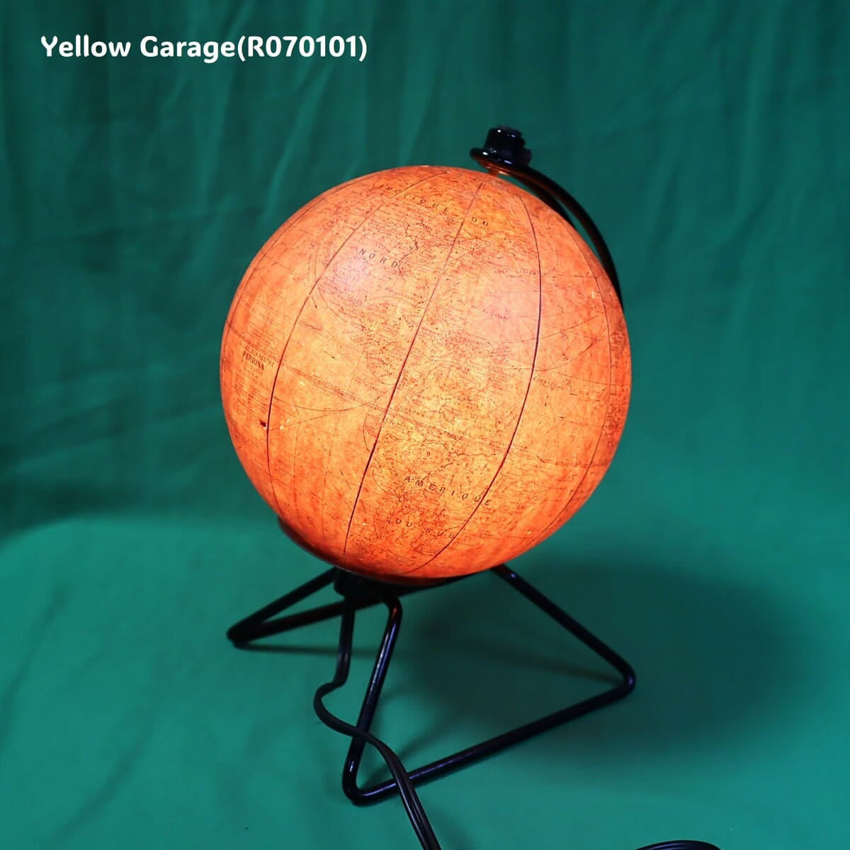 ヴィンテージ照明付き地球儀「GLOBE TERRESTRE PERRINA」 フランス製