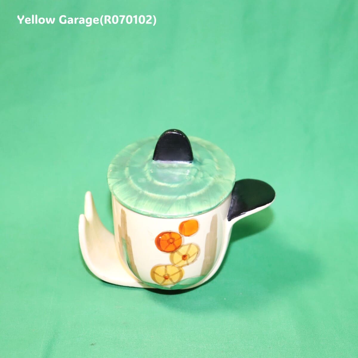 1930年代〜40年代のイギリスで製造された「Myott Son &amp; Co.」の手描き陶器コンディメントポット