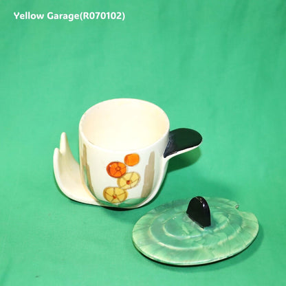 【Myott社製】アールデコ・ハンドペイント コンディメントポット（スプーン差込口付き）