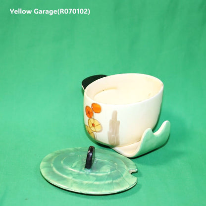 【Myott社製】アールデコ・ハンドペイント コンディメントポット（スプーン差込口付き）